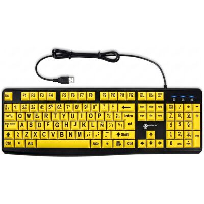 Geemarc Clavier Filaire Usb-A Pour Pc Disposition Qwerty Espagnol À Grosses Touches - Publicité Geemarc Clavier Filaire Usb-A Pour Pc Disposition Qwerty Espagnol À Grosses Touches - Publicité