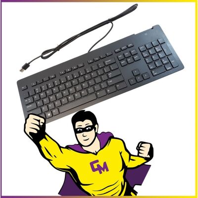 Clavier Azerty Usb Hp Tpc-C001k Noir 106 Touches Keyboard - Publicité Clavier Azerty Usb Hp Tpc-C001k Noir 106 Touches Keyboard - Publicité