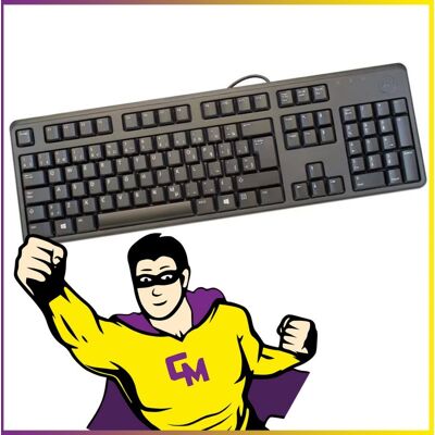 Clavier Azerty Usb Dell Sk-8120 P/n 0c646n 0dj497 Noir 106 Touches Keyboard - Publicité Clavier Azerty Usb Dell Sk-8120 P/n 0c646n 0dj497 Noir 106 Touches Keyboard - Publicité