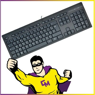Clavier Azerty Usb Hp Tpa-L001k Noir 105 Touches Keyboard - Publicité Clavier Azerty Usb Hp Tpa-L001k Noir 105 Touches Keyboard - Publicité