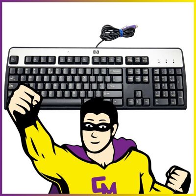 Clavier Azerty Ps2 Hp Kb-0316 Noir Et Argenté 106 Touches Keyboard - Publicité Clavier Azerty Ps2 Hp Kb-0316 Noir Et Argenté 106 Touches Keyboard - Publicité