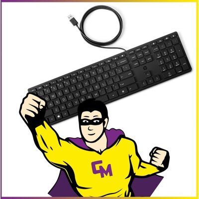 Clavier Pc Azerty Usb Hp Tpc-P001k Hsa-P010k 109 Touches Noir - Publicité Clavier Pc Azerty Usb Hp Tpc-P001k Hsa-P010k 109 Touches Noir - Publicité