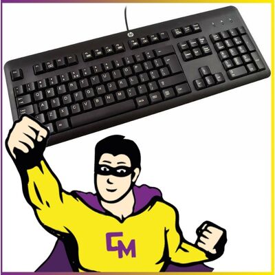 Clavier Qwerty Usb Hp Ku-1156 Noir 106 Touches Keyboard Neuf - Publicité Clavier Qwerty Usb Hp Ku-1156 Noir 106 Touches Keyboard Neuf - Publicité