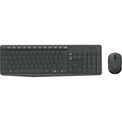 Ensemble Clavier et Souris Sans Fil Logitech MK235 - Taille standard, Gris - Publicité Ensemble Clavier et Souris Sans Fil Logitech MK235 - Taille standard, Gris - Publicité