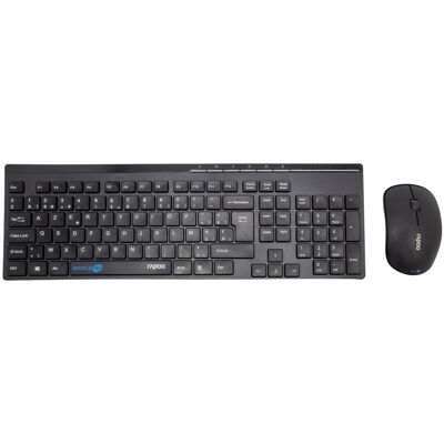 Rapoo X8100 Kit Souris Et Clavier Sans Fil Azerty Belge Noir Plug & Play - Publicité Rapoo X8100 Kit Souris Et Clavier Sans Fil Azerty Belge Noir Plug & Play - Publicité
