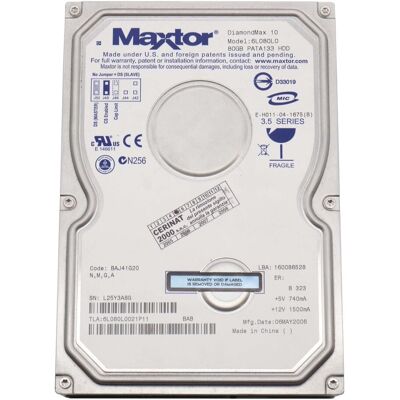 Maxtor - 6L080L0 - 80GB - IDE/PATA - Disque dur - Publicité Maxtor - 6L080L0 - 80GB - IDE/PATA - Disque dur - Publicité