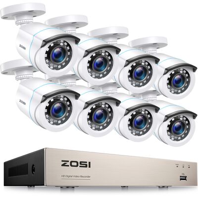 Zosi 1080p 8ch Tvi Dvr 3.6mm Caméra De Surveillance Exérieure P2p Ir 20m Cctv - Publicité Zosi 1080p 8ch Tvi Dvr 3.6mm Caméra De Surveillance Exérieure P2p Ir 20m Cctv - Publicité