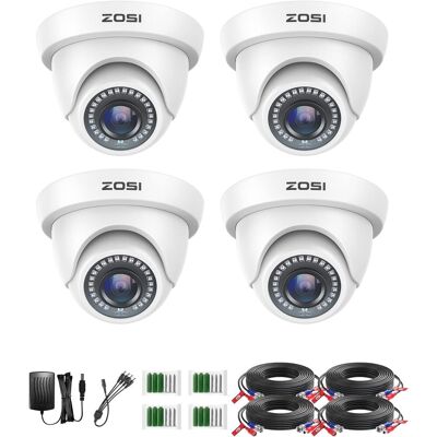 Zosi 1080p 4pcs Tvi Caméra De Surveillance Dôme 24m Vision Nocturne 90° Angle - Publicité Zosi 1080p 4pcs Tvi Caméra De Surveillance Dôme 24m Vision Nocturne 90° Angle - Publicité