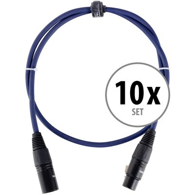 Pronomic 10x Cable Dmx Microphone Dj Pa Instrument 3 Broches Xlr Male Femelle 1m Set Bleu - Publicité Pronomic 10x Cable Dmx Microphone Dj Pa Instrument 3 Broches Xlr Male Femelle 1m Set Bleu - Publicité