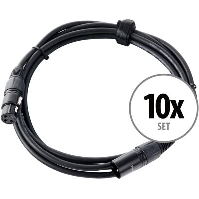 Pronomic 10x Cable Xlr 2,5m Microphone Haut Parleur Sonorsiation Dj Pa Studio Female Male - Publicité Pronomic 10x Cable Xlr 2,5m Microphone Haut Parleur Sonorsiation Dj Pa Studio Female Male - Publicité