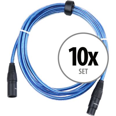 Pronomic Cable Xlr Microphone Audio Pa Connecteur 3 Broches Male Femelle 2,5m Bleu 10 Set - Publicité Pronomic Cable Xlr Microphone Audio Pa Connecteur 3 Broches Male Femelle 2,5m Bleu 10 Set - Publicité