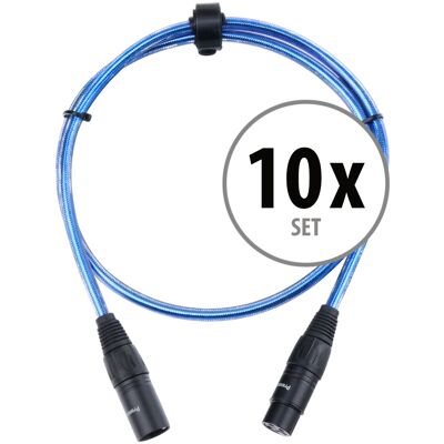 Pronomic 10x Cable Xlr Microphone Audio Connecteur Cordon 3 Broches Male Femelle 1m Bleu - Publicité Pronomic 10x Cable Xlr Microphone Audio Connecteur Cordon 3 Broches Male Femelle 1m Bleu - Publicité