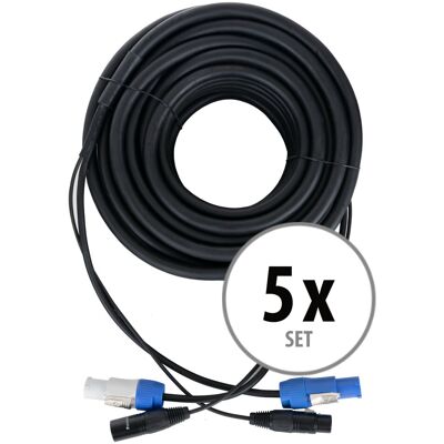 Pronomic 5 Cable Hybride Dmx Powerplug Dj Pa Effet Xlr 3-Pin Male Femelle Speakon 20m Set - Publicité Pronomic 5 Cable Hybride Dmx Powerplug Dj Pa Effet Xlr 3-Pin Male Femelle Speakon 20m Set - Publicité