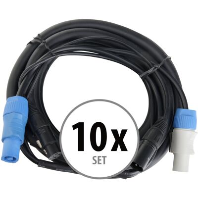Pronomic 10x Cable Hybride Dmx Powerplug Dj Pa Effet Xlr 3-Pin Male Femelle Speakon 5m - Publicité Pronomic 10x Cable Hybride Dmx Powerplug Dj Pa Effet Xlr 3-Pin Male Femelle Speakon 5m - Publicité