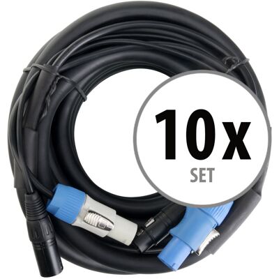 Pronomic 10x Cable Hybride Dmx Powerplug Dj Pa Effet Xlr 3-Pin Male Femelle Speakon 10m - Publicité Pronomic 10x Cable Hybride Dmx Powerplug Dj Pa Effet Xlr 3-Pin Male Femelle Speakon 10m - Publicité