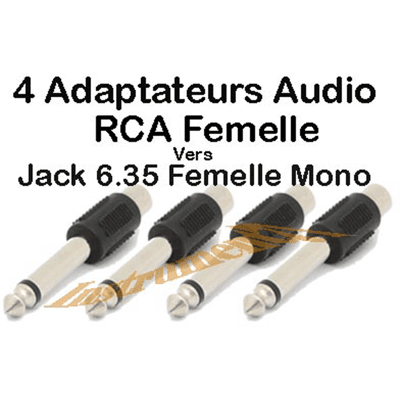 Adaptateur RCA femelle à mâle mono 6,35 mm - Pack de 1, 2 ou 4 - Publicité Adaptateur RCA femelle à mâle mono 6,35 mm - Pack de 1, 2 ou 4 - Publicité