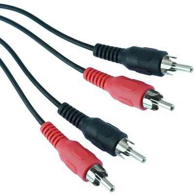 Câble Audio Twin 2 Rca Mâle À Mâle Rouge/noir 5m Switch Electronics - Publicité Câble Audio Twin 2 Rca Mâle À Mâle Rouge/noir 5m Switch Electronics - Publicité