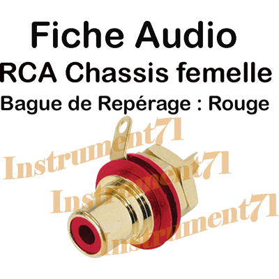 1 Fiche Rca Chassis Repérage Rouge Contacts Dorés Connections À Souder - Publicité 1 Fiche Rca Chassis Repérage Rouge Contacts Dorés Connections À Souder - Publicité
