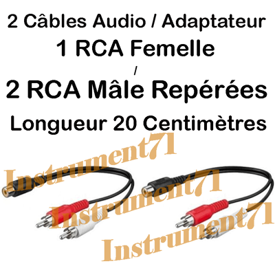 2 Câbles Adaptateur Rca Femelle Vers 2 Rca Mâle Fiches Surmoulées Longueur 20 Cm - Publicité 2 Câbles Adaptateur Rca Femelle Vers 2 Rca Mâle Fiches Surmoulées Longueur 20 Cm - Publicité
