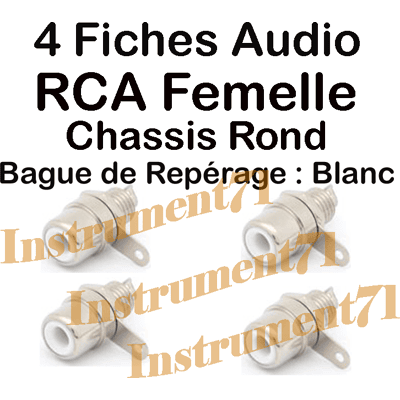 4 Fiches Rca Femelle Chassis Repérage Blanc Métal Nikelé Connections À Souder - Publicité 4 Fiches Rca Femelle Chassis Repérage Blanc Métal Nikelé Connections À Souder - Publicité