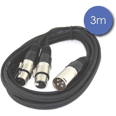 Cordon 3m 2 Xlr 3 Pin Femelle Xlr 3 Pin Mâle Power Acoustics Cab 2117 - Publicité Cordon 3m 2 Xlr 3 Pin Femelle Xlr 3 Pin Mâle Power Acoustics Cab 2117 - Publicité