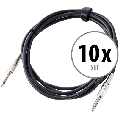 Pronomic 10pcs Professionnel Câble Audio Raccordement Jack 6.35 Mm Mâle Mono 3m Noir Set - Publicité Pronomic 10pcs Professionnel Câble Audio Raccordement Jack 6.35 Mm Mâle Mono 3m Noir Set - Publicité