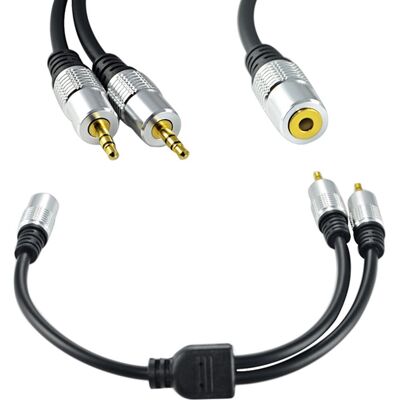 Sans Marque 3.5mm Stéréo Femelle À 2x3.5mm 4 Pôles Mâle Fiche Câble Audio Y Câble Adaptateur - Publicité Sans Marque 3.5mm Stéréo Femelle À 2x3.5mm 4 Pôles Mâle Fiche Câble Audio Y Câble Adaptateur - Publicité
