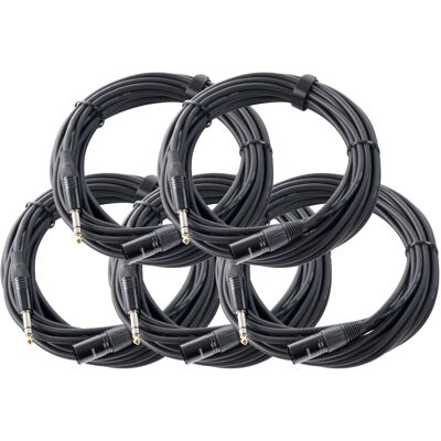 Pronomic 5x Câble Xlr 3-Pin Mâle Vers Jack 6.35mm (1/4\") Stereo Audio Premium Chrome 10 M - Publicité Pronomic 5x Câble Xlr 3-Pin Mâle Vers Jack 6.35mm (1/4\") Stereo Audio Premium Chrome 10 M - Publicité