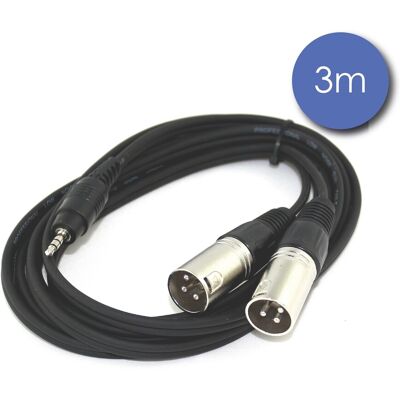 Power Acoustics Cordon 2 Xlr Mâle 1 Jack 3,50 Mâle Stéréo 3,00m - Publicité Power Acoustics Cordon 2 Xlr Mâle 1 Jack 3,50 Mâle Stéréo 3,00m - Publicité