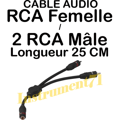 Câble 1 Rca Femelle Vers 2 Rca Mâle Fiches Dorees Long 20 Cm - Publicité Câble 1 Rca Femelle Vers 2 Rca Mâle Fiches Dorees Long 20 Cm - Publicité