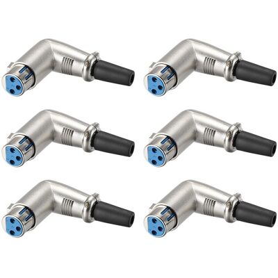 Uxcell 6pcs 3-Broche Xlr Femelle Droit Angle Connecteur Adaptateur Microphone Prise - Publicité Uxcell 6pcs 3-Broche Xlr Femelle Droit Angle Connecteur Adaptateur Microphone Prise - Publicité