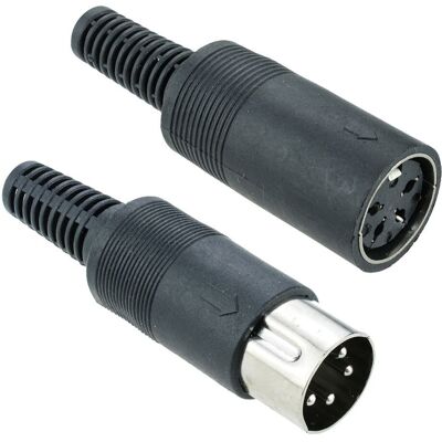 Switch Electronics Paire Connecteur Prise + Fiche Din 4 Broches - Publicité Switch Electronics Paire Connecteur Prise + Fiche Din 4 Broches - Publicité