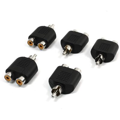 Uxcell 5 Rca Mâle Vers Double Prise Femelle Rca Vidéo Audio Radio Adaptateur Connecteur - Publicité Uxcell 5 Rca Mâle Vers Double Prise Femelle Rca Vidéo Audio Radio Adaptateur Connecteur - Publicité