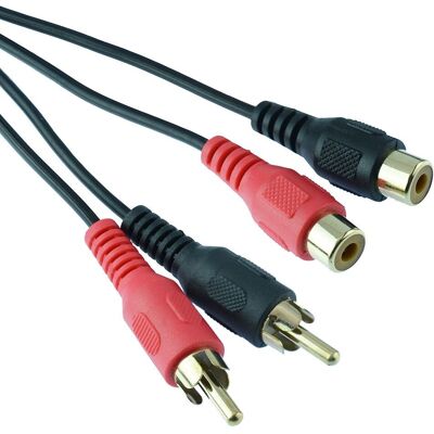 Switch Electronics Câble Phono Rca Twin 2xrca Mâle Vers 2xrca Femelle 3m Rouge/noir Or - Publicité Switch Electronics Câble Phono Rca Twin 2xrca Mâle Vers 2xrca Femelle 3m Rouge/noir Or - Publicité