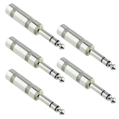 Switch Electronics 5 X 6.35mm Jack Stéréo Métal Connecteur Audio 3-Pôles Argent - Publicité Switch Electronics 5 X 6.35mm Jack Stéréo Métal Connecteur Audio 3-Pôles Argent - Publicité
