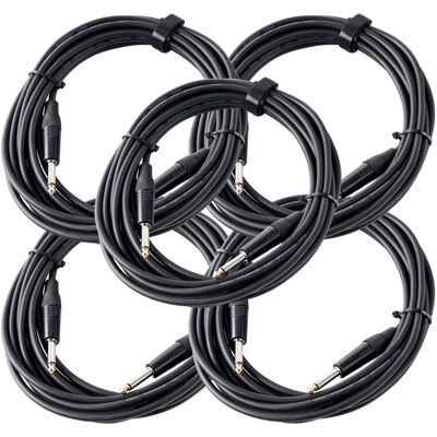 Pronomic 5x Professionnel Câble Audio Jack 6.35 Mm (1/4'') Pour Guitare Mâle Mono 6m Noir - Publicité Pronomic 5x Professionnel Câble Audio Jack 6.35 Mm (1/4'') Pour Guitare Mâle Mono 6m Noir - Publicité