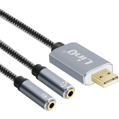 Adaptateur diviseur audio USB LinQ - Gris - Adaptateur audio - Publicité Adaptateur diviseur audio USB LinQ - Gris - Adaptateur audio - Publicité