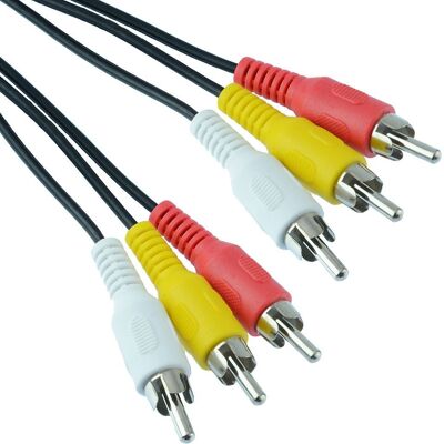 Switch Electronics Câble Audio Vidéo Composite Rca 3 Mâles Vers 3 Mâles 25cm Rouge/blanc/jaune - Publicité Switch Electronics Câble Audio Vidéo Composite Rca 3 Mâles Vers 3 Mâles 25cm Rouge/blanc/jaune - Publicité