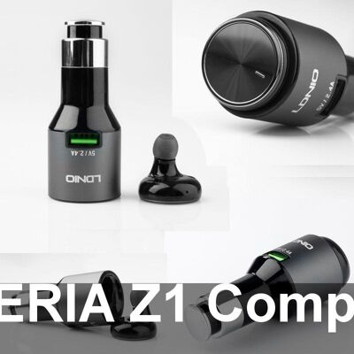 Acce2s Oreillette Bluetooth Sur Chargeur Usb Auto 2a Pour Sony Xperia Z1 Compact - Publicité Acce2s Oreillette Bluetooth Sur Chargeur Usb Auto 2a Pour Sony Xperia Z1 Compact - Publicité