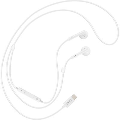 Écouteurs USB-C blancs LinQ - Boutons de contrôle, 1.2m - Publicité Écouteurs USB-C blancs LinQ - Boutons de contrôle, 1.2m - Publicité