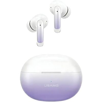 Écouteurs sans fil dégradé violet et bleu Usams - Bluetooth 5.3, ENC - Publicité Écouteurs sans fil dégradé violet et bleu Usams - Bluetooth 5.3, ENC - Publicité
