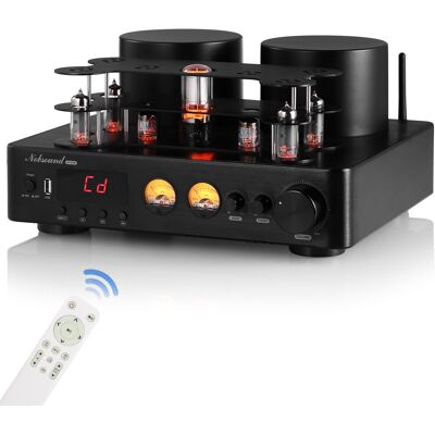 Nobsound Amplificateur De Tube À Vide Hifi Ampli De Valve Bluetooth Coax / Opt Ampli - Publicité Nobsound Amplificateur De Tube À Vide Hifi Ampli De Valve Bluetooth Coax / Opt Ampli - Publicité
