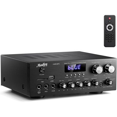 Moukey Mamp1 Amplificateur Home Cinéma Bluetooth 5.0 2 Canaux 220 W - Publicité Moukey Mamp1 Amplificateur Home Cinéma Bluetooth 5.0 2 Canaux 220 W - Publicité