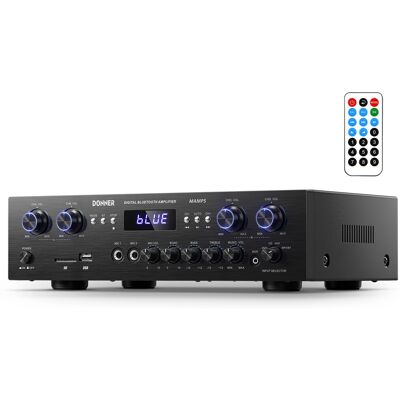 Donner Mamp5 Amplificateur Audio Hi-Fi Bluetooth 4 Canaux 440 W Crête Récepteur - Publicité Donner Mamp5 Amplificateur Audio Hi-Fi Bluetooth 4 Canaux 440 W Crête Récepteur - Publicité