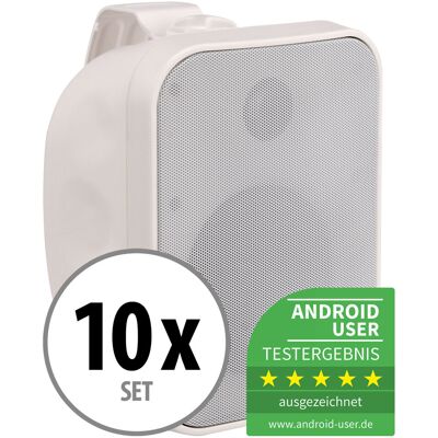 Pronomic 10x DJ PA Outdoor - IP65 - 80W - Blanc - Haut-parleur - Publicité Pronomic 10x DJ PA Outdoor - IP65 - 80W - Blanc - Haut-parleur - Publicité