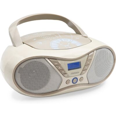 Lecteur CD Mooov - Radio FM - Port USB - Gris doux - Publicité Lecteur CD Mooov - Radio FM - Port USB - Gris doux - Publicité