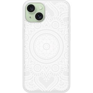 Coque Mandala Blanche en Silicone pour iPhone 15 - Accessoire Téléphone - Publicité Coque Mandala Blanche en Silicone pour iPhone 15 - Accessoire Téléphone - Publicité