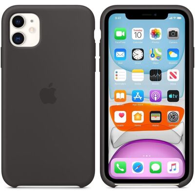 Coque en silicone Apple iPhone 11 - Noire - Neuve - Publicité Coque en silicone Apple iPhone 11 - Noire - Neuve - Publicité
