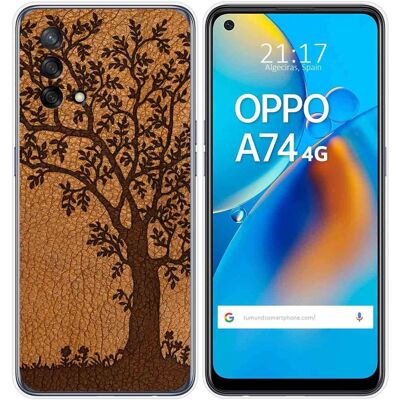 Tumundosmartphone Housse En Gel Tpu Pour Oppo A74 4g Design Cuir 03 Dessins - Publicité Tumundosmartphone Housse En Gel Tpu Pour Oppo A74 4g Design Cuir 03 Dessins - Publicité