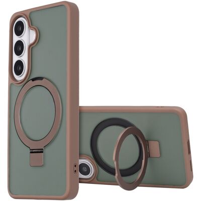 Accezz Coque Ring Stand Avec Magsafe Pour Samsung Galaxy S26 - Marron - Publicité Accezz Coque Ring Stand Avec Magsafe Pour Samsung Galaxy S26 - Marron - Publicité